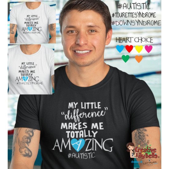 T-SHIRT MY LITTLE DIFFERENCE MAKES ME AMAZING TS4523-DIFFERENCE AMAZING